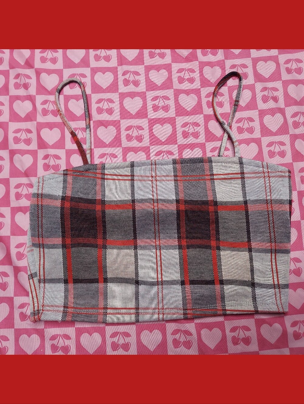 Liz & Sara Plaid Crop Top Tank Top